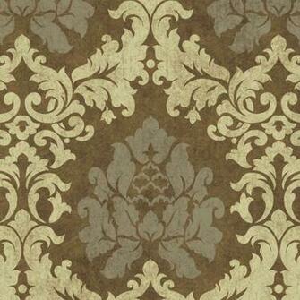 Brown Grey Hav40728 Haven Damask Wallpaper