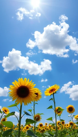 Clouds Sunflower Aesthetic Wallpaper