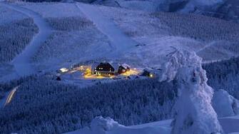 Hotel Mounting Skiing Resort Snow Light 4k Ultra HD