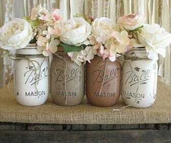 Mason Jars Ball Painted By
