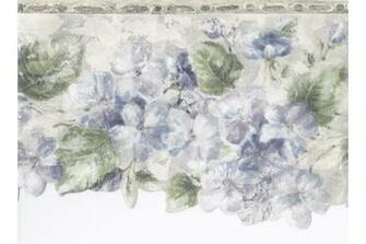 Home Green Silver Blue Floral Wallpaper Border