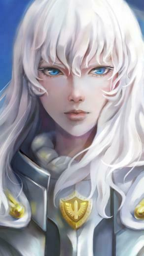 Griffith Berserk White Hair Blue Eyes