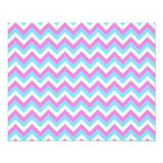 Pink And Blue Chevron Zig Zag Stripes Flyer
