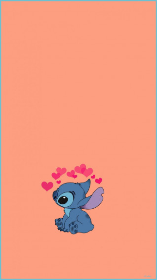 Peach Orange Lilo And Stitch iPhone Wallpaper