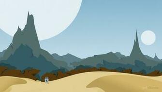 Planet R2d2 Robot Star Wars Desert Mountains Wallpaper And