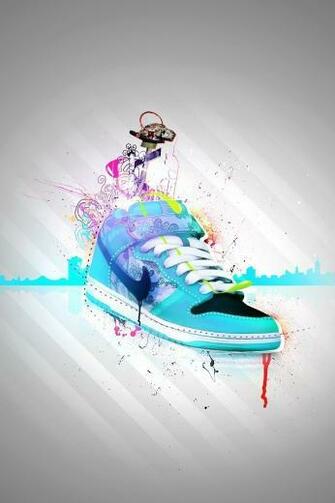 Blue Sneakers iPhone HD Wallpaper