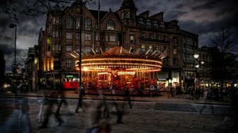 Merry Go Round In Sheffield England HDr Wallpaper