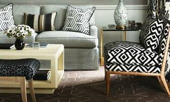 Designer Fabric Black White Geometric