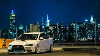 White Mitsubishi Lancer HD Wallpaper
