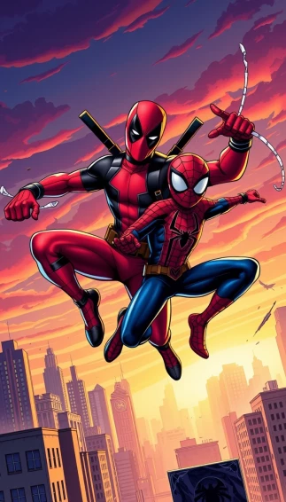 Deadpool And Spider Man Wallpaper