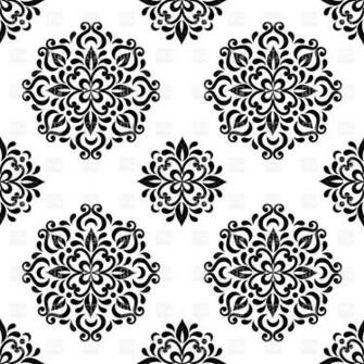 Black And White Seamless Floral Wallpaper Mandala Elements