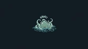 Octopus Sealife Underwater Ocean Sea Art Artwork Minimal Minimalism