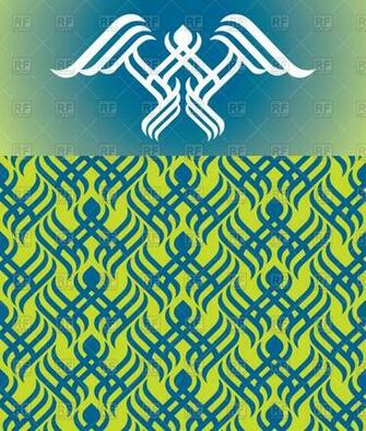 Seamless Blue And Yellow Damask Background Royalty