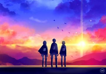 Anime Attack On Titan Shingeki No Kyojin Eren Yeager Mikasa