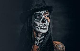 Wallpaper Sake Female Makeup Day Of The Dead Image For Desktop