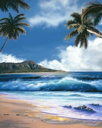 Diamond Head Blue Sky Wall Art Contemporary Wallpaper By Murals
