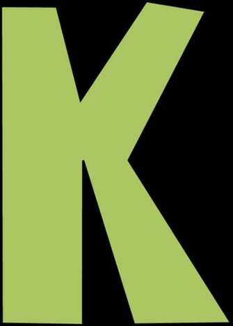 Green Letter K Clip Art Image