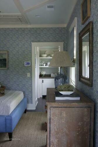 Wallpaper In The Kitchenette Is Margi Hydrangea From Elizabeth