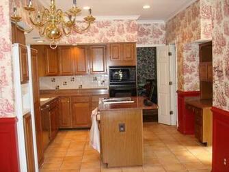 Country Style With Wallpaper Spectacular Kitchen In