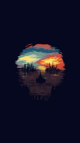 Dystopia Art Illustration Minimal iPhone Wallpaper