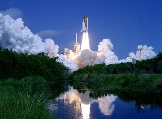Launch Of Space Shuttle Atlantis Wallpaper X