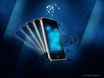 iPhone In Blue Wallpaper HD