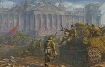 Wallpaper The Reichstag Red Army Berlin Tanks Soldiers