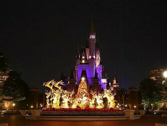 Cinderella Castle Wallpaper Tokyo Disneyland Christmas Decoration