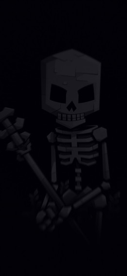 Skeleton With Staff Black Wallpaper