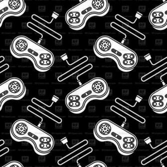Joystick Seamless Pattern On Black Background Vector Image Of