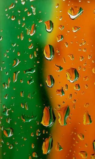 Cellphone Wallpaper Green Orange Drops