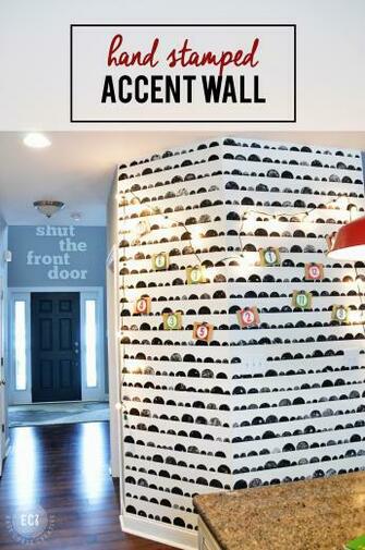 Diy Hand Stamped Accent Wall