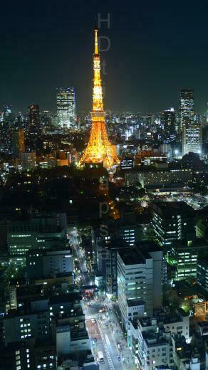 Ultra HD 4k Video Time Lapse Stock Footage Tokyo Tower Aerial