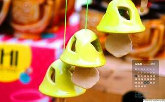 March Calendar Wallpaper Wind Chimes Special Clicks And