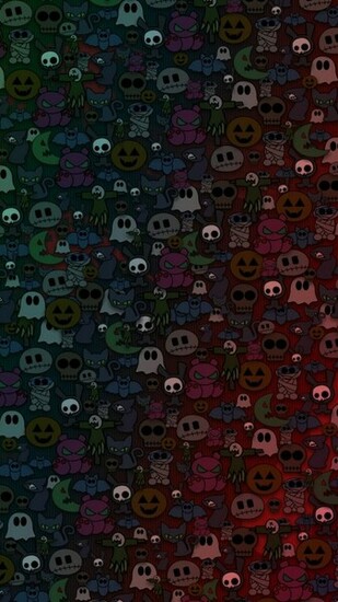 Cute Halloween Monsters Pattern iPhone Wallpaper Ipod HD
