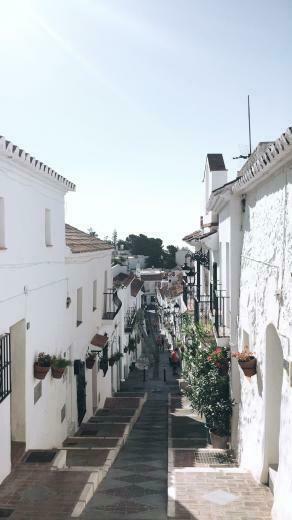 Mijas Spain Aesthetic Grunge City Background