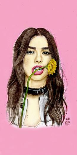 Dua Lipa Wallpaper Drawings