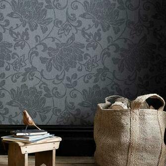 Graham Brown Jacquard Wallpaper Charcoal House