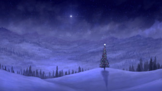 Christmas Tree Night Sky Scenery 4k Wallpaper iPhone HD Phone 8040h