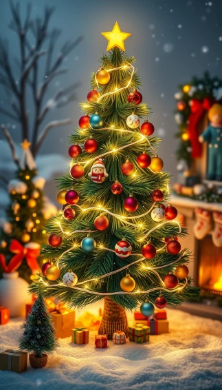 Cute Christmas Tree Wallpaper