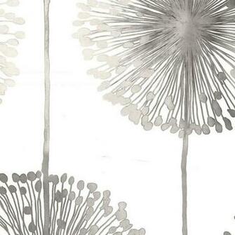 White Silver Grey J04209 Dandelion Floral Muriva Wallpaper