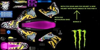 Monster Energy Blue Fox Motocross HD Wallpaper Car Pictures