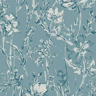 Wilko Teal Botanical Shadow Wallpaper At