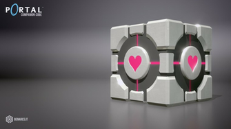 Portal Companion Cube Wallpaper Full HD By Benares78