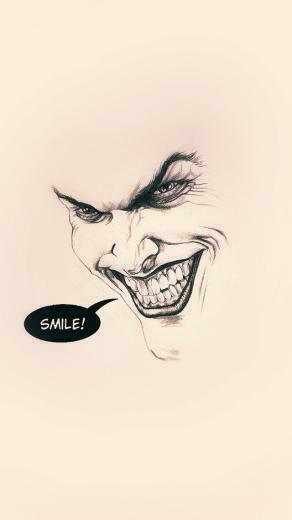 Joker Batman Smile Flat Minimal iPhone Wallpaper HD