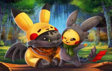 Wallpaper Kawaii Game Anime Cartoon Crossover Cosplay