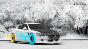 Bmw On Snow HD Wallpaper