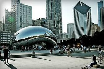 Photos Chicago City Usa Skyline Millennium Park Illinois Sky Parks