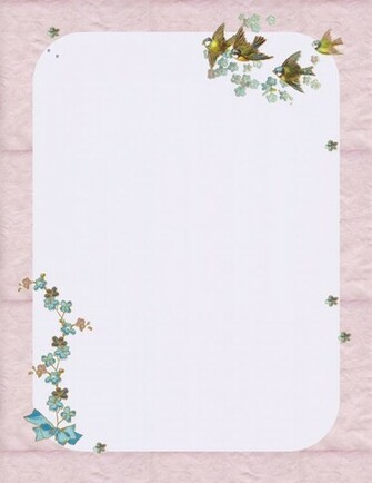 Printable Letterhead Bird And Forget Me Not Graphic Design On