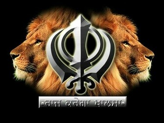 Wallpaper Background Sikh Symbol Lions Name